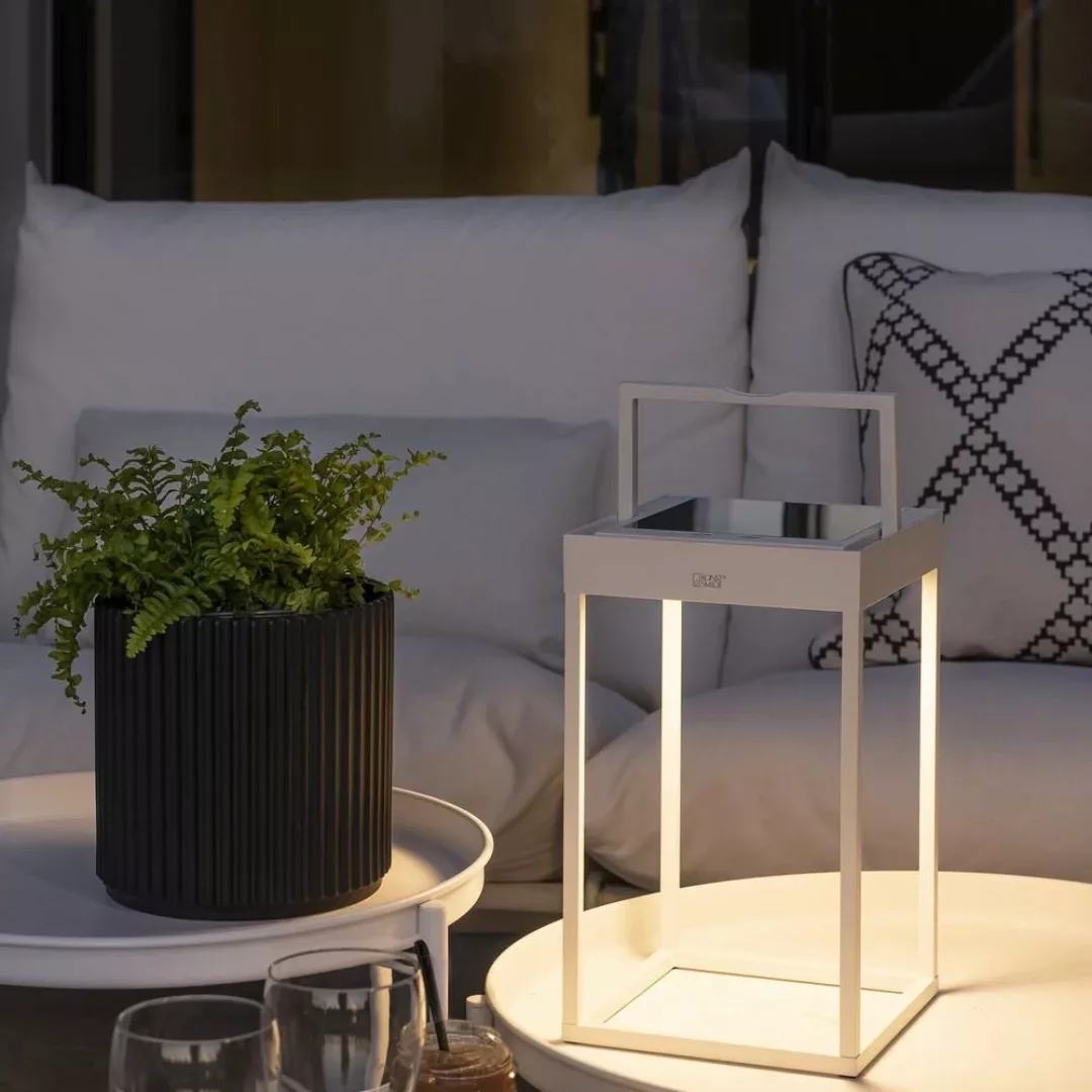 LED-Solarlaterne Portofino, Wand / Tisch, weiß günstig online kaufen