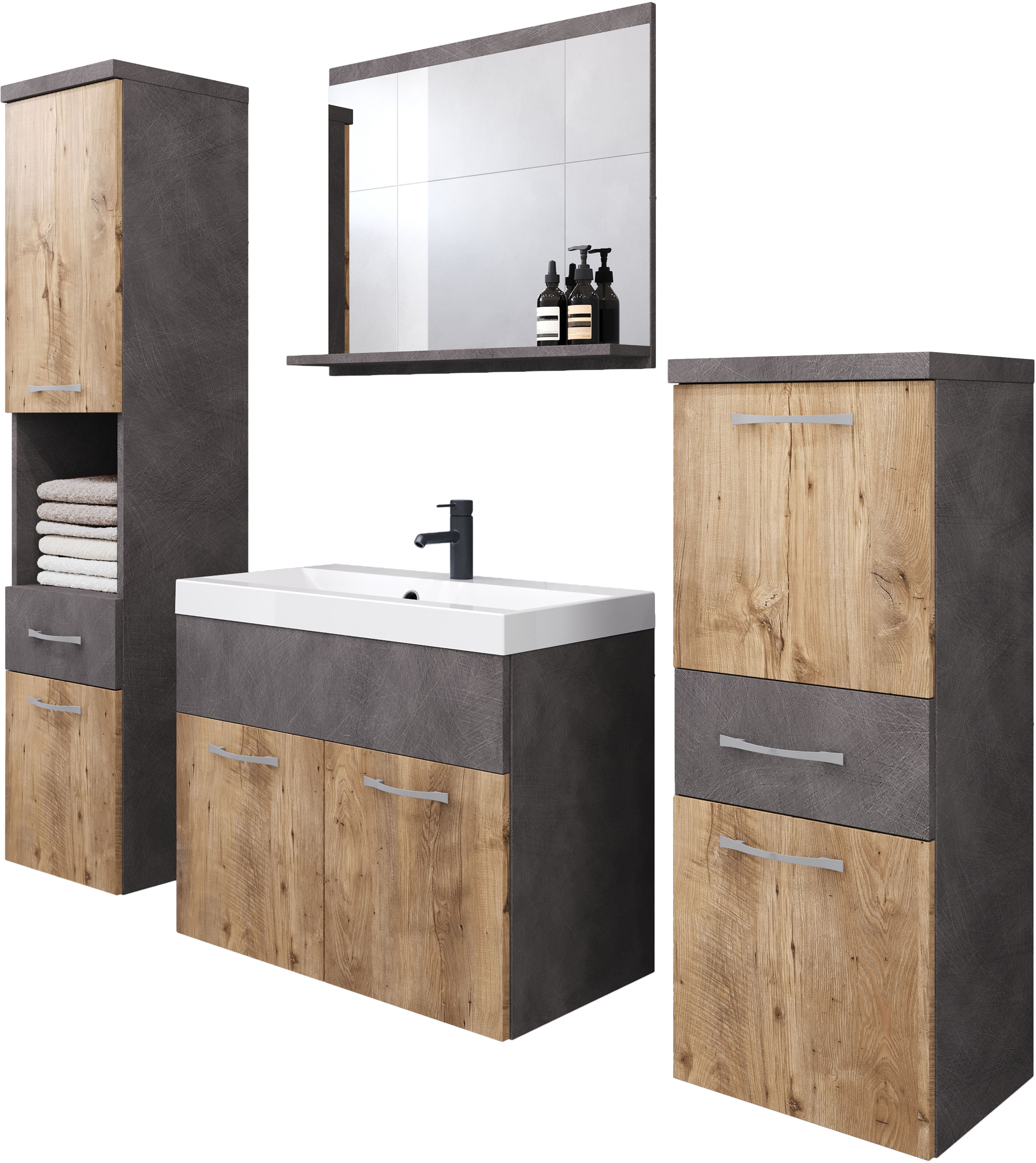 welltime Badmöbel-Set »ELDA«, (Komplett-Set, 5 St.), Waschtisch inkl. Wasch günstig online kaufen