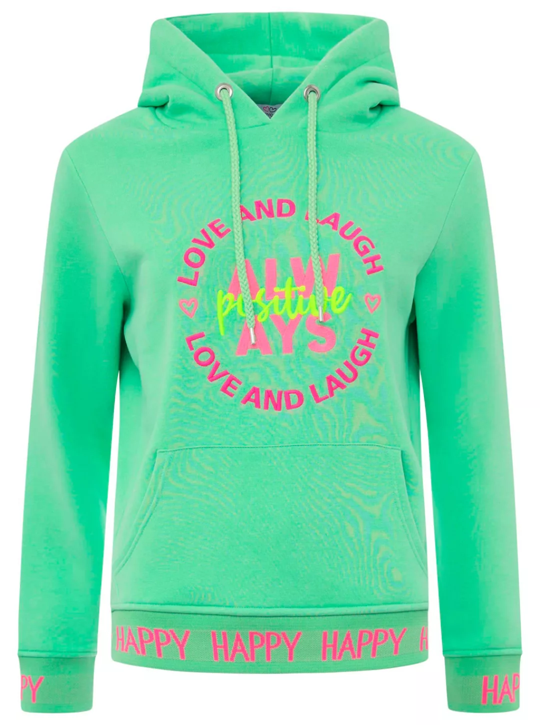 Zwillingsherz Sweatshirt mit Kapuze, Frontprint, neonfarben günstig online kaufen