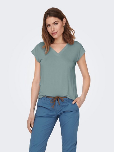 ONLY T-Shirt Basic Top mit V-Ausschnitt T-Shirt, kurze Ärmel ONLFREE LIFE S günstig online kaufen