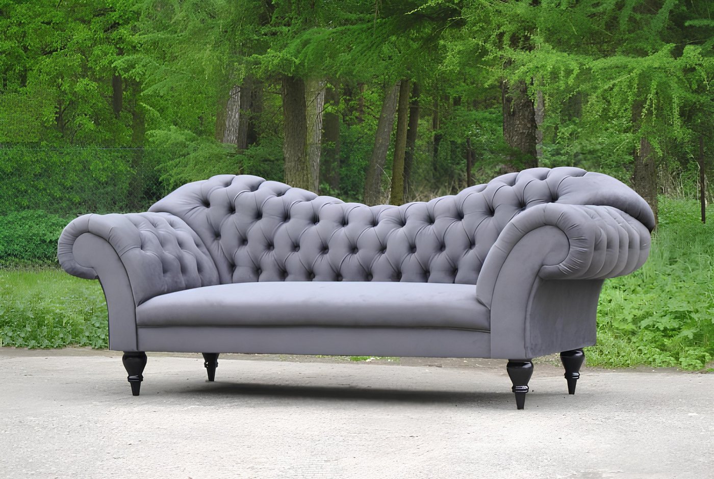 Xlmoebel Sofa Grau gepolstertes Drei-Sitzer-Designsofa mit Stoffbezug im, H günstig online kaufen