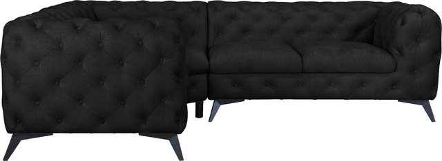 Leonique Chesterfield-Sofa »Ecksofa GLYNIS L-Form mit Wellenunterfederung, günstig online kaufen