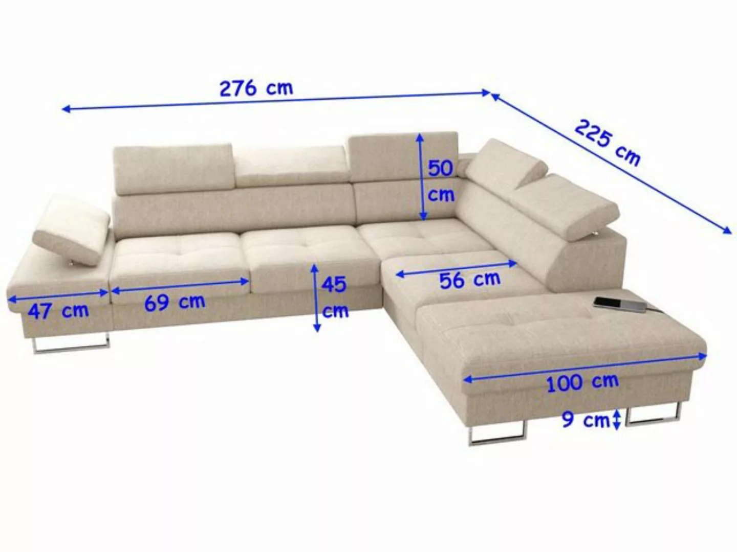 Möbel für Dich Ecksofa Galaxy, mit Schlaffunktion, mit Bettkasten, mit Stof günstig online kaufen