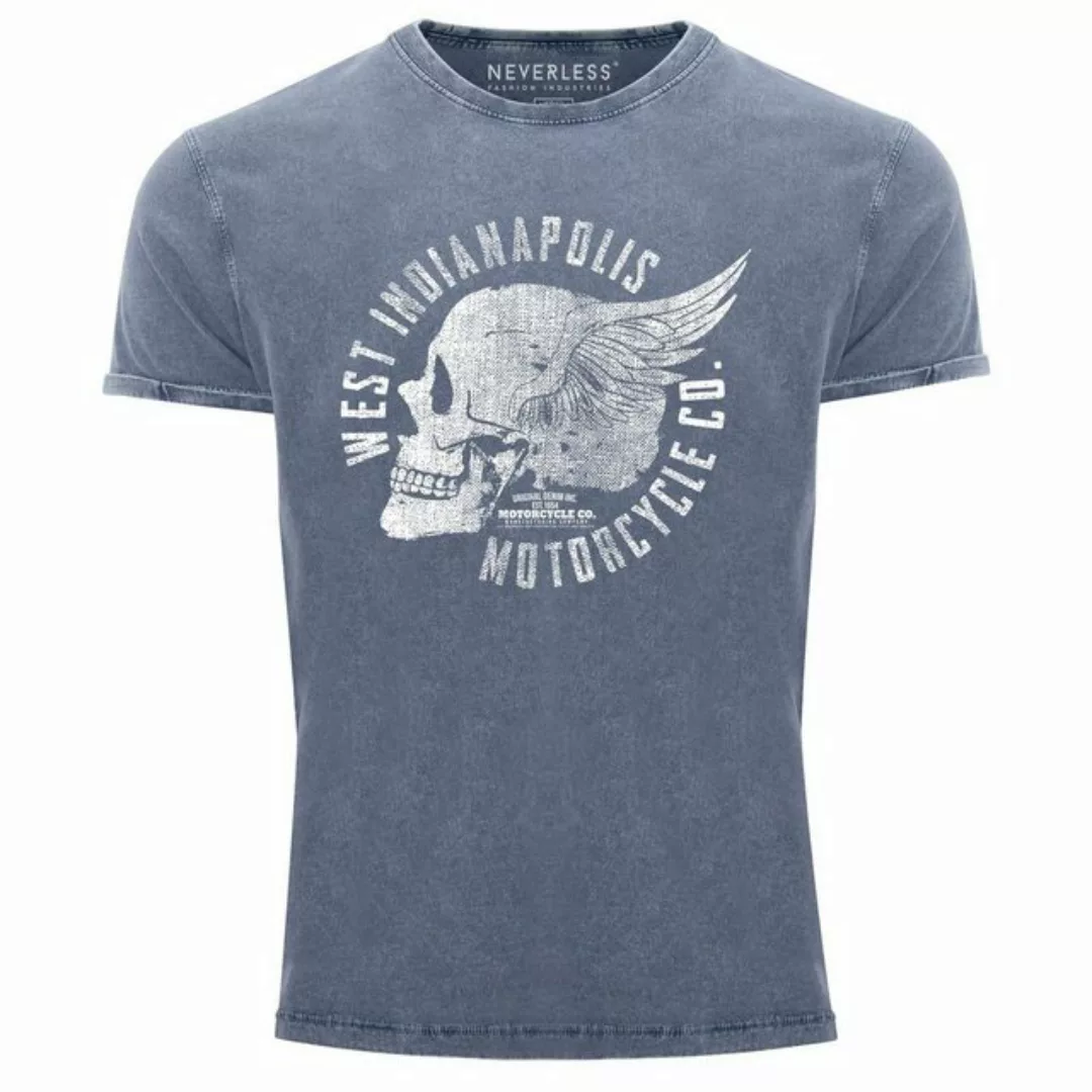 Neverless Print-Shirt Cooles Angesagtes Herren T-Shirt Vintage Totenkopf Sk günstig online kaufen