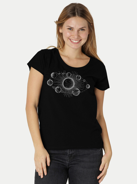 Bio-damen-loosefit-t-shirt Sonnensystem günstig online kaufen
