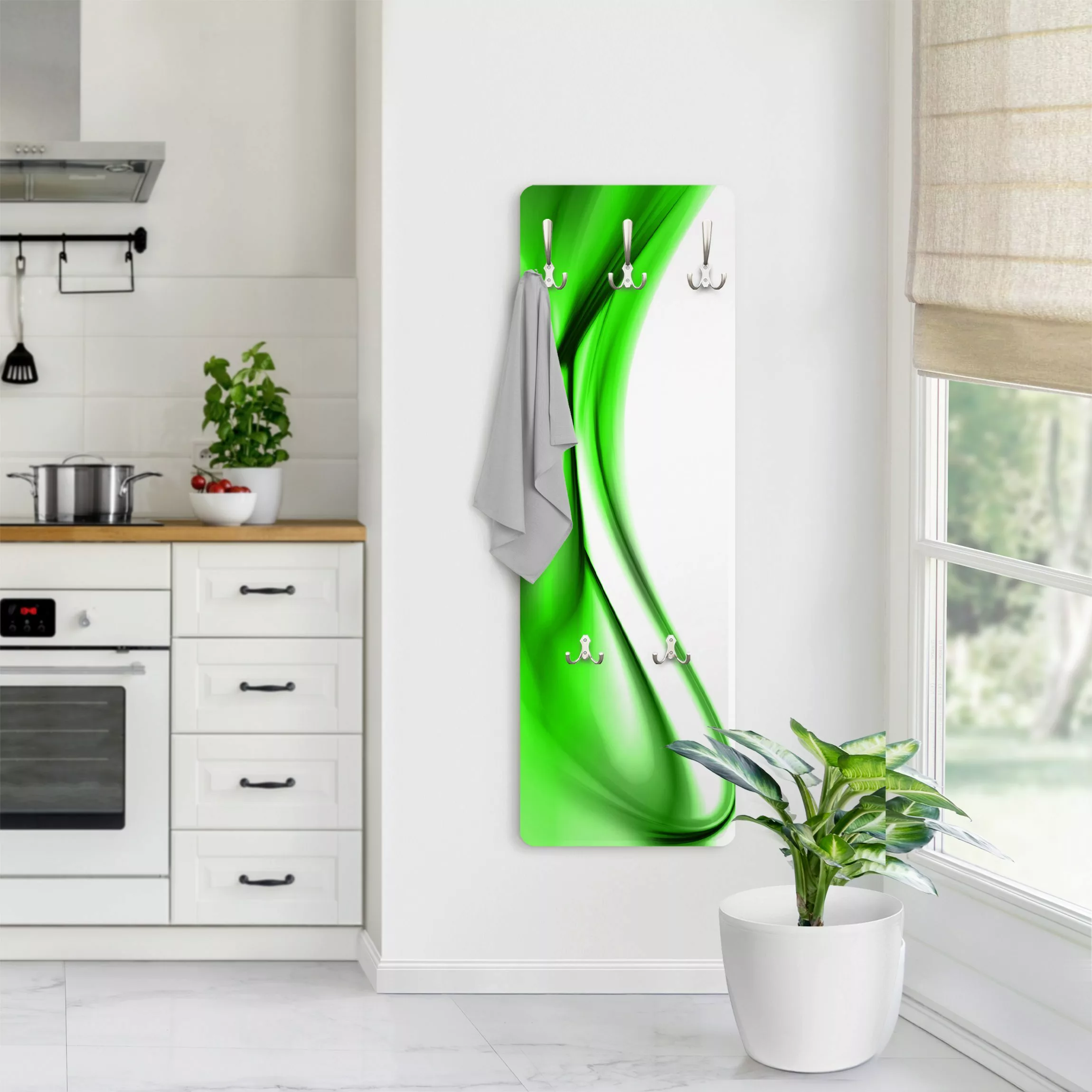 Wandgarderobe Holzpaneel Abstrakt Green Touch günstig online kaufen