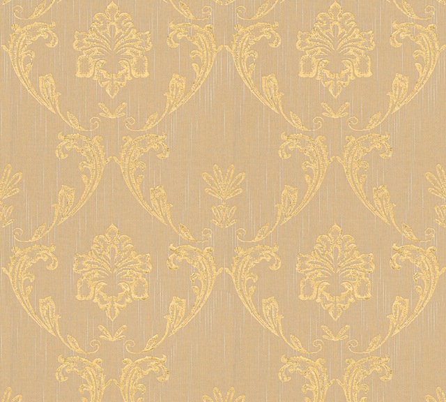 Bricoflor Vlies Textiltapete Braun Gold Edle Tapete mit Textil Ornament mit günstig online kaufen