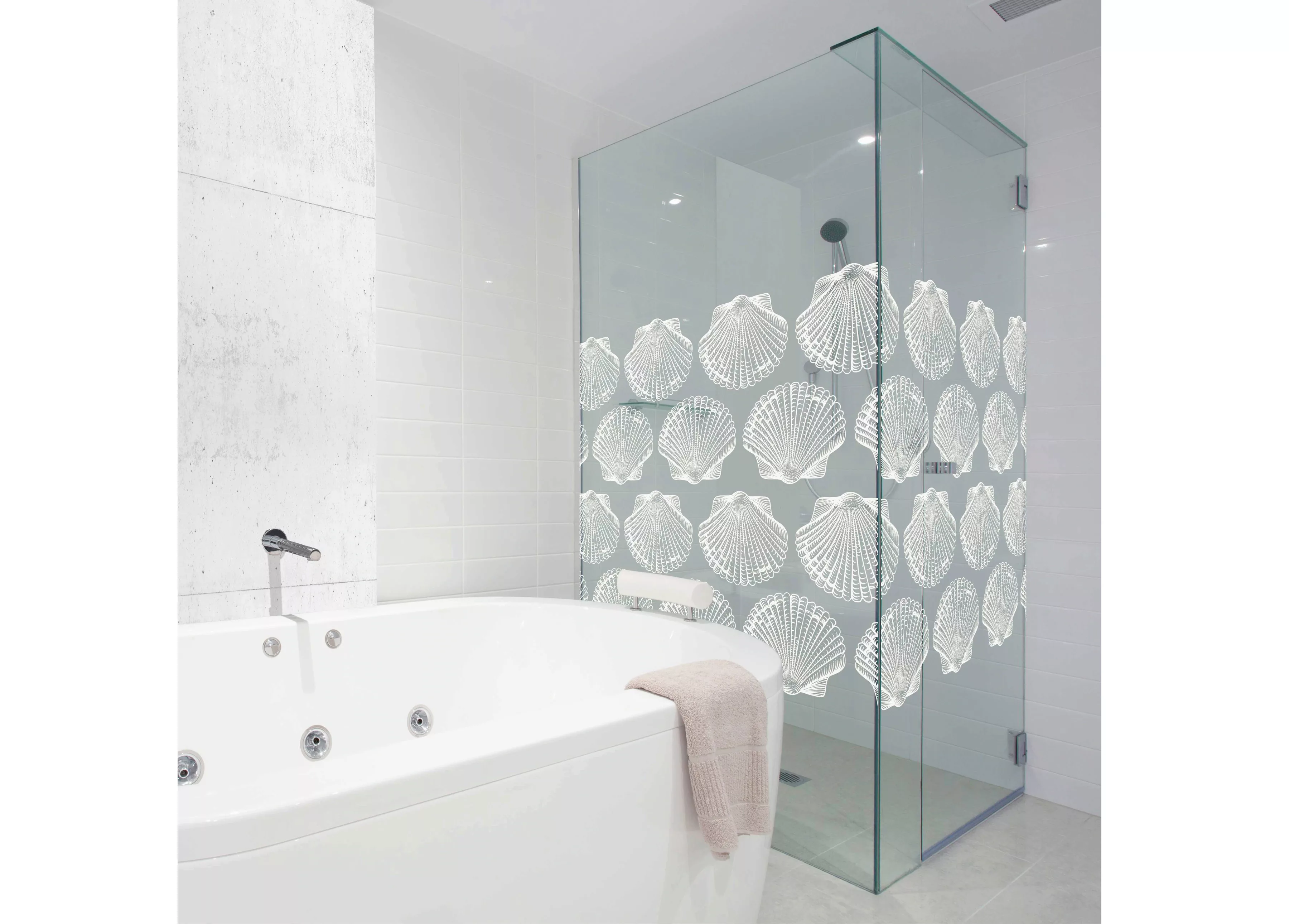 MySpotti Fensterfolie "Look Shells white", halbtransparent, glattstatisch h günstig online kaufen