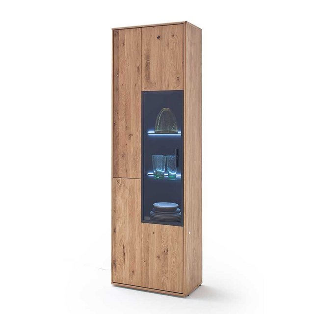 Pharao24 Vitrine Evizia aus Massivholz, mit LED Beleuchtung günstig online kaufen