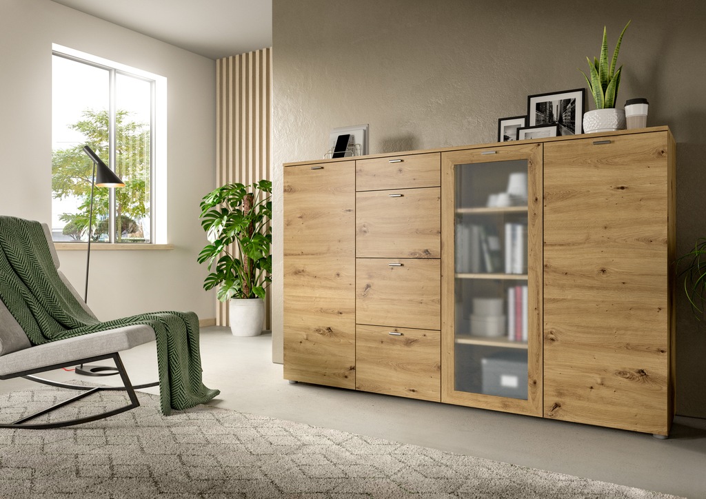 INOSIGN Highboard "Onex, Breite 179 cm, mit Glastür, vielseitig einsetzbar" günstig online kaufen