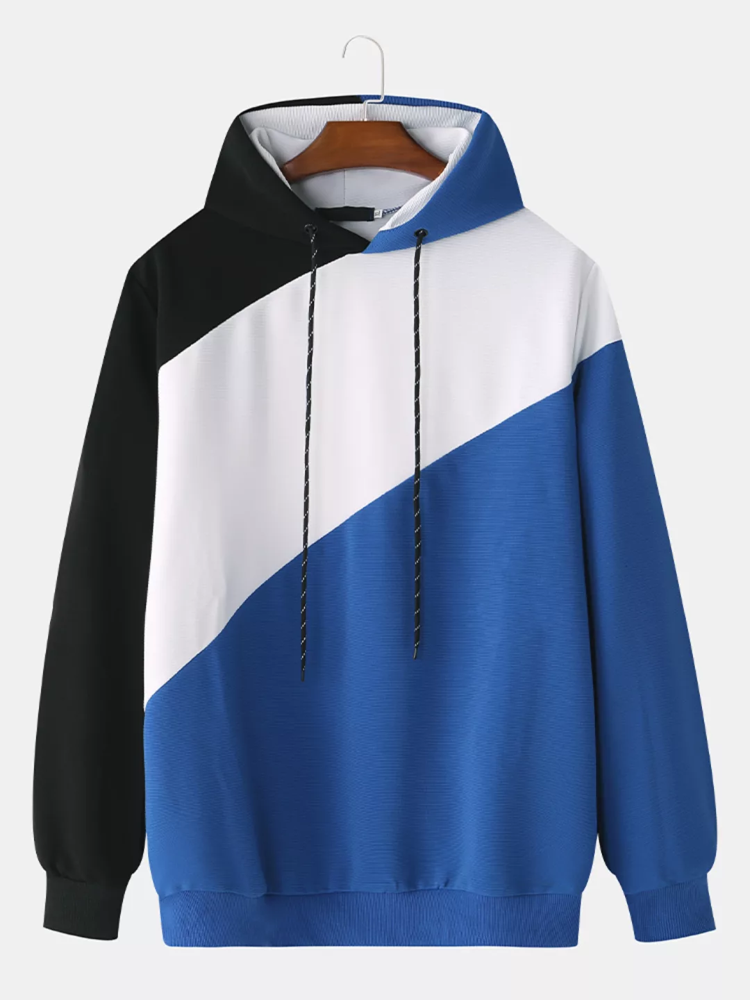 Herren Patchwork Kontrastfarbe Casual Drawstring Hoodies günstig online kaufen