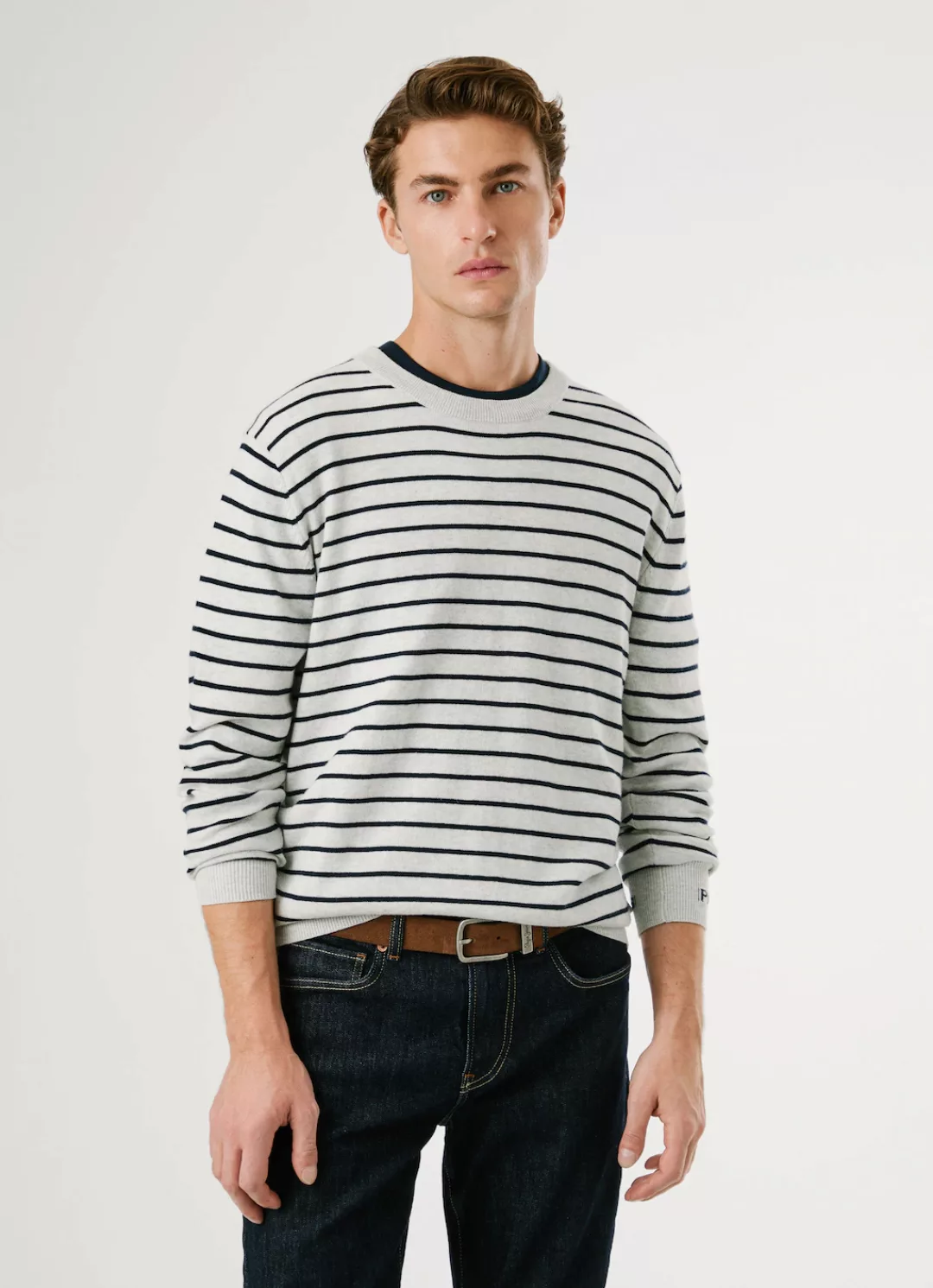 Pepe Jeans Rundhalspullover "ANDRE STRIPES", mit Kaschmir-Anteil, gestreift günstig online kaufen