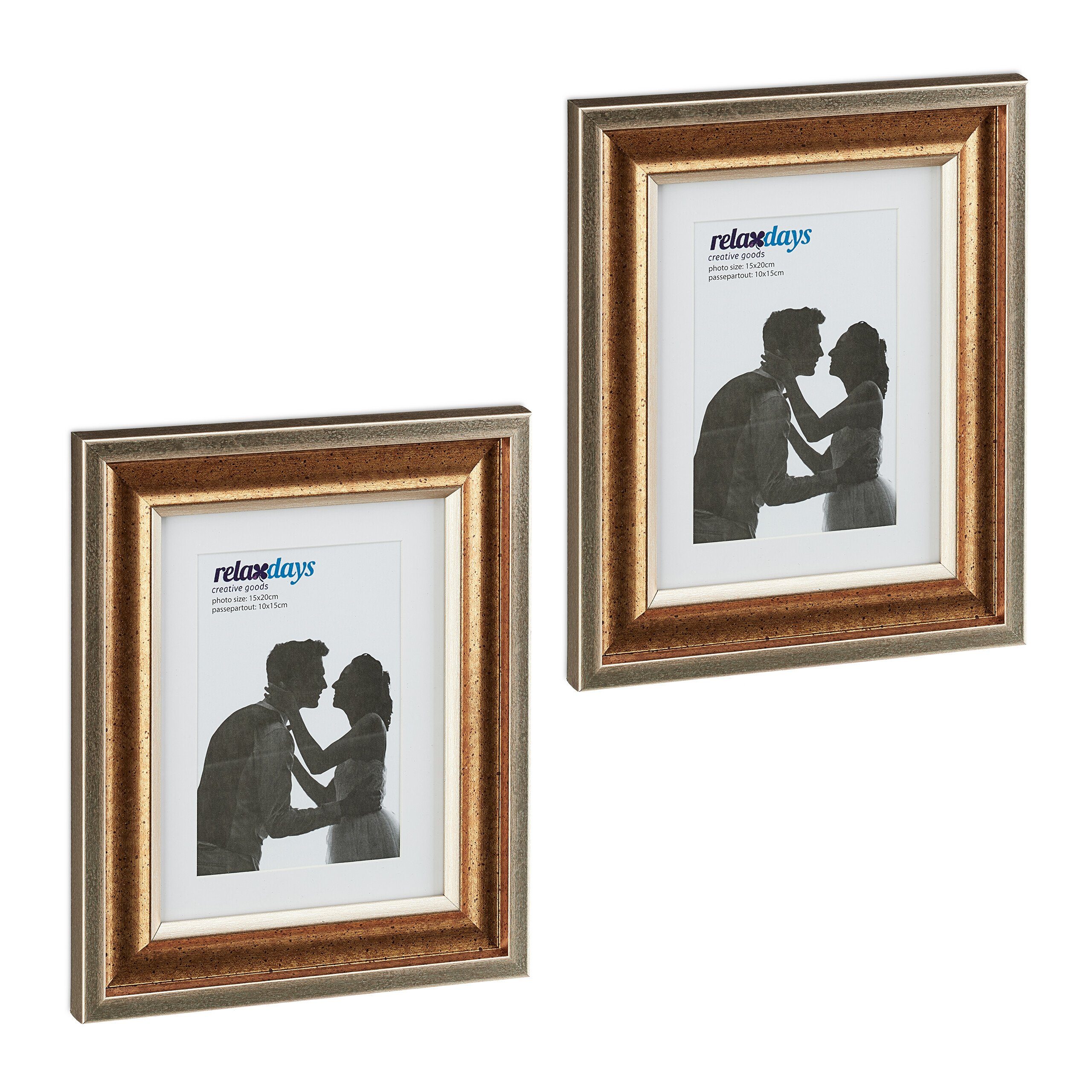 relaxdays Bilderrahmen-Set Bilderrahmen 15x20 cm 2er günstig online kaufen