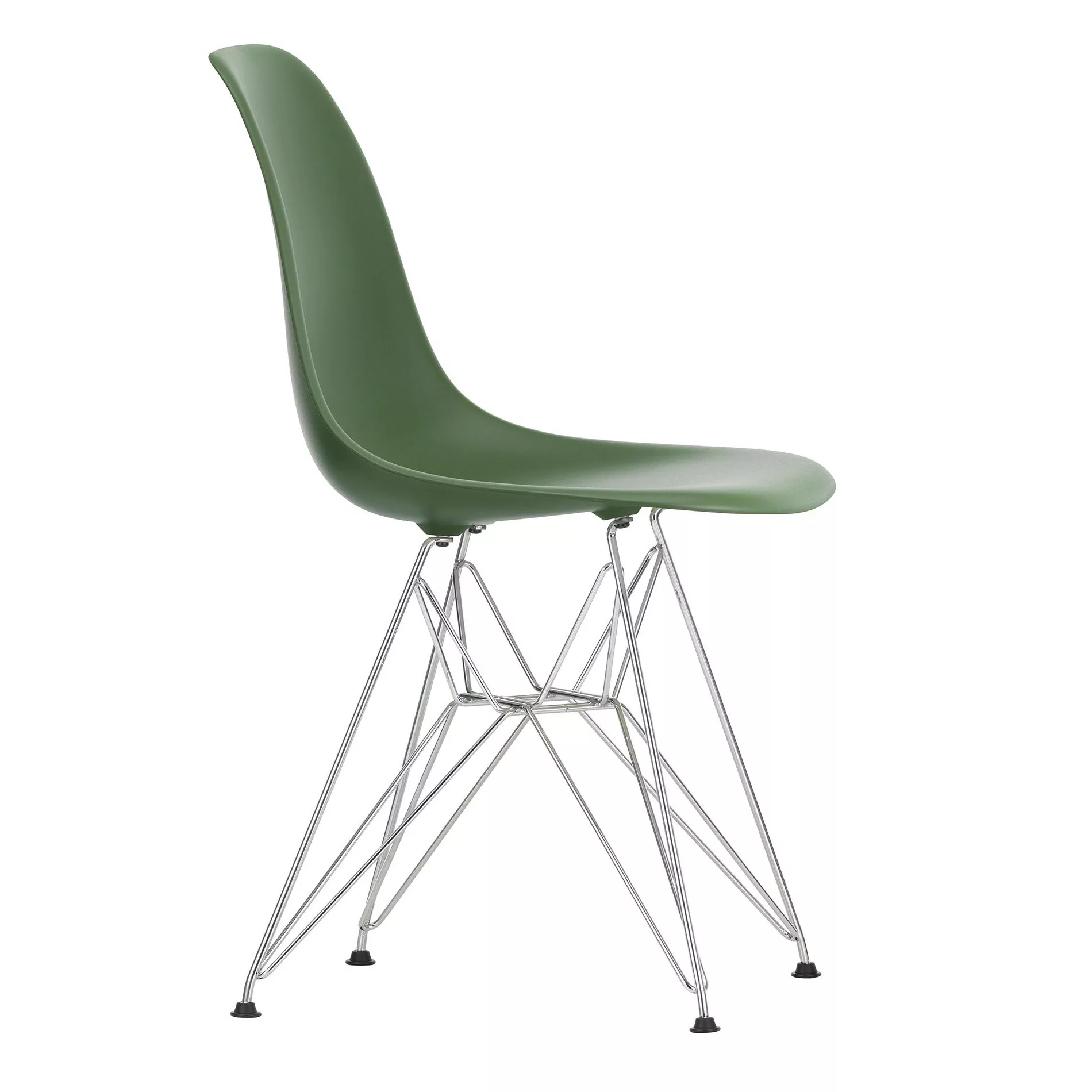 Vitra - Eames Plastic Side Chair DSR Gestell verchromt - forest/Sitzfläche günstig online kaufen