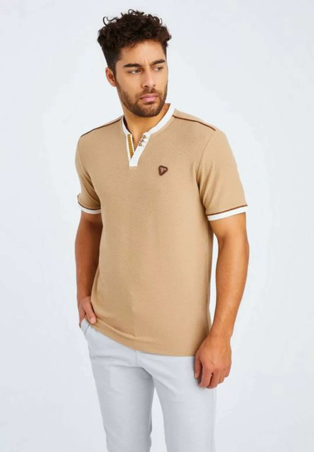 Leif Nelson T-Shirt Herren T-Shirt V-Ausschnitt LN-55775 normal günstig online kaufen