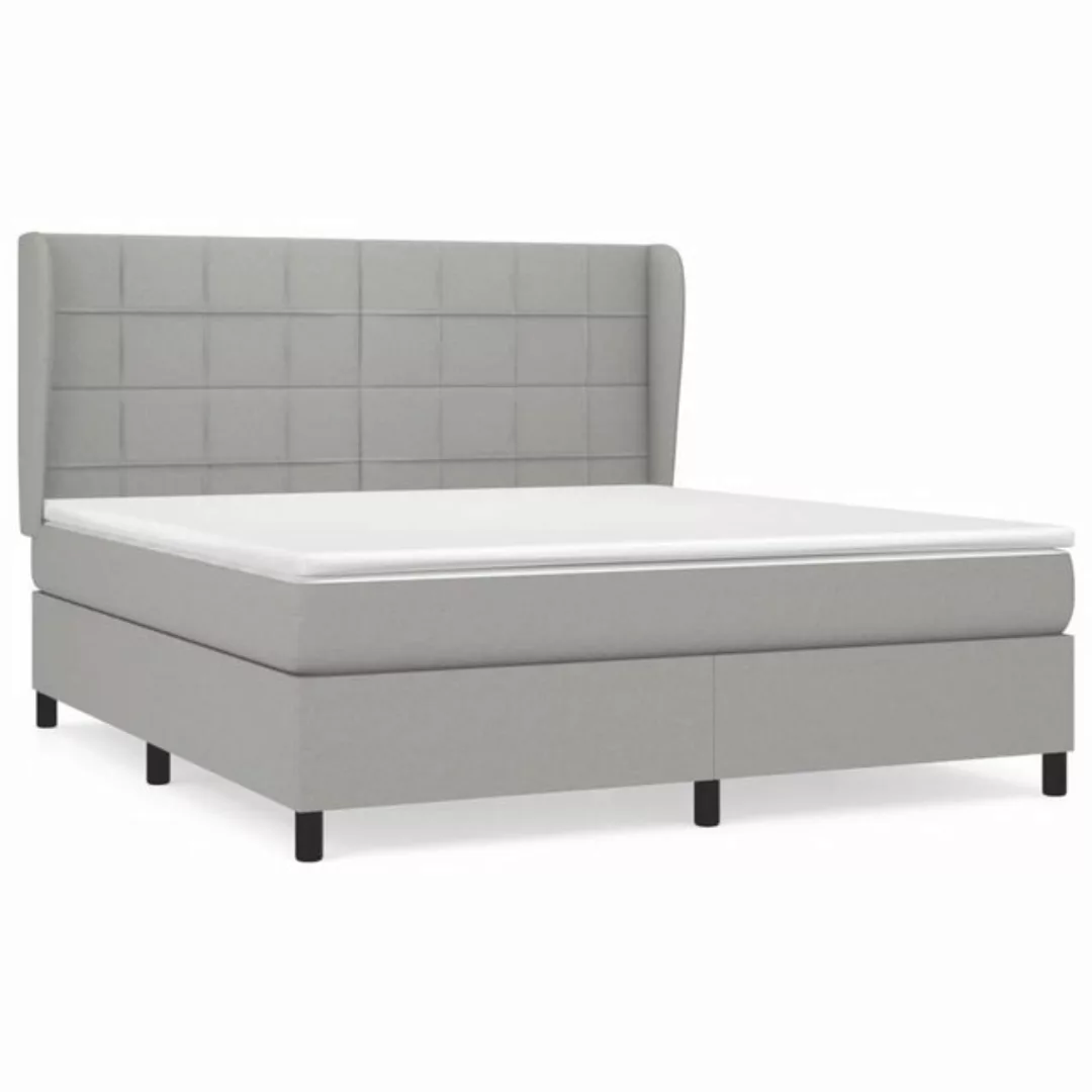 vidaXL Bettgestell Boxspringbett mit Matratze Hellgrau 180x200 cm Stoff Bet günstig online kaufen