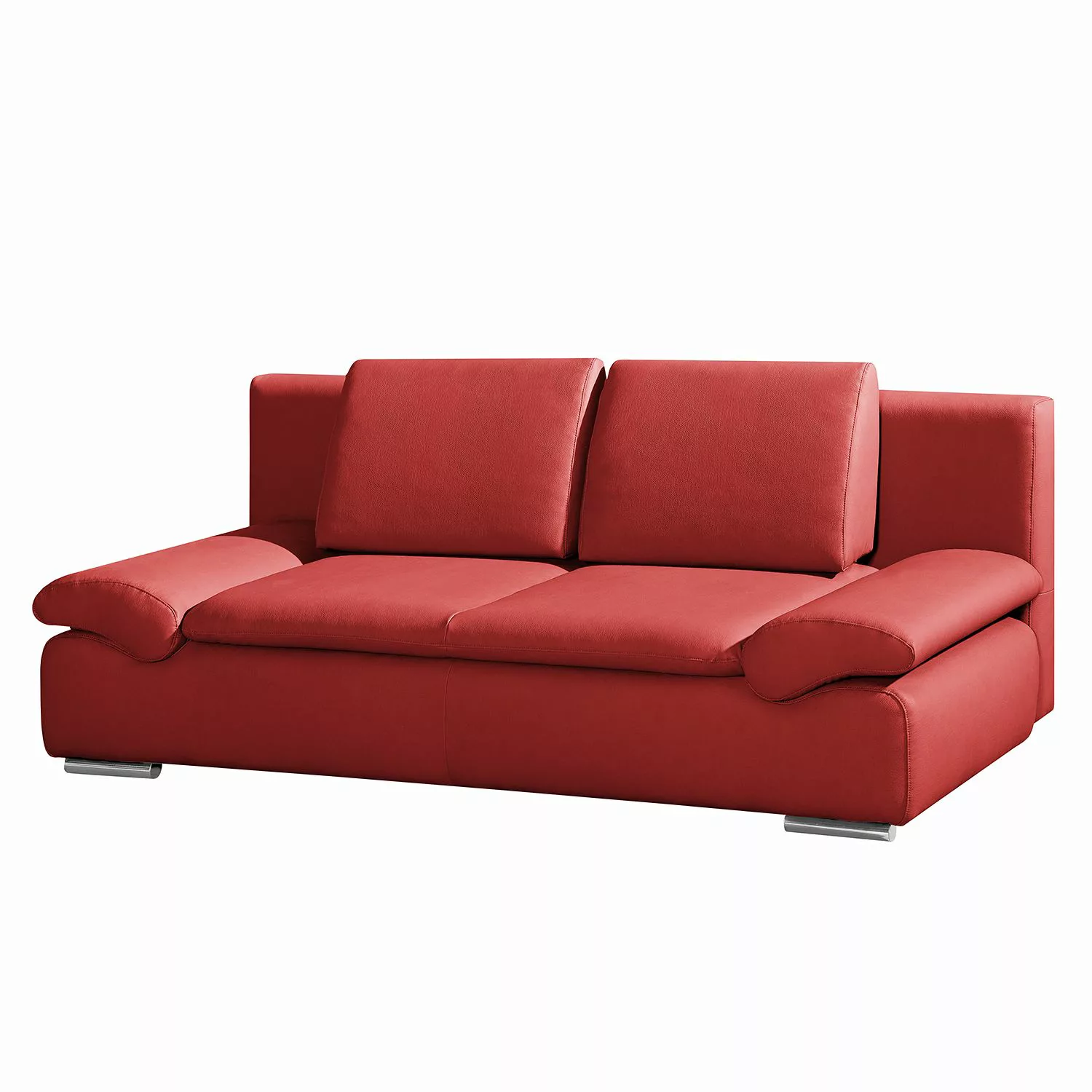 home24 Fredriks Schlafsofa Norris II 2-Sitzer Rot Echtleder 214x87x90 cm (B günstig online kaufen
