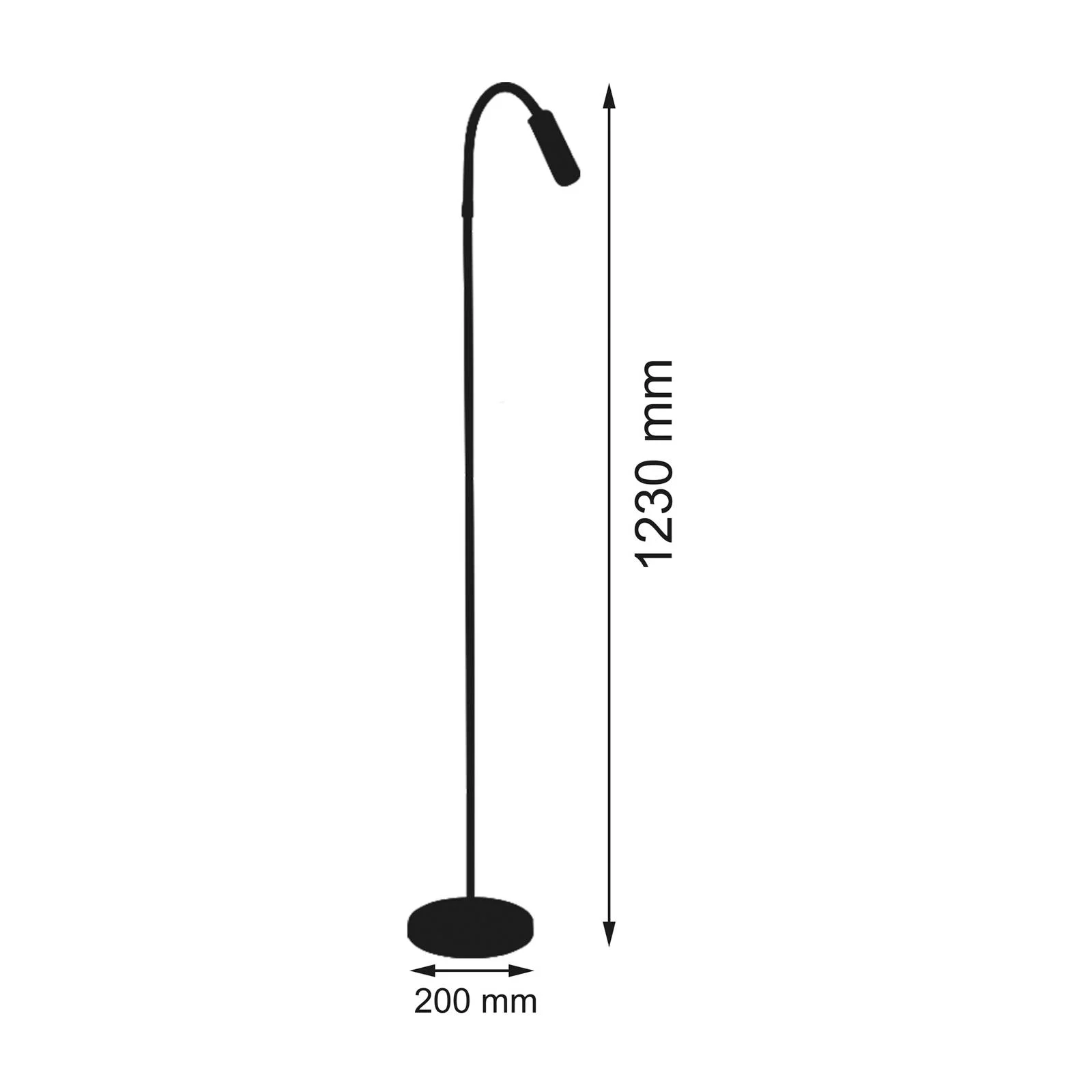 LED-Stehlampe Rocco, schwarz matt Flexarm grau günstig online kaufen