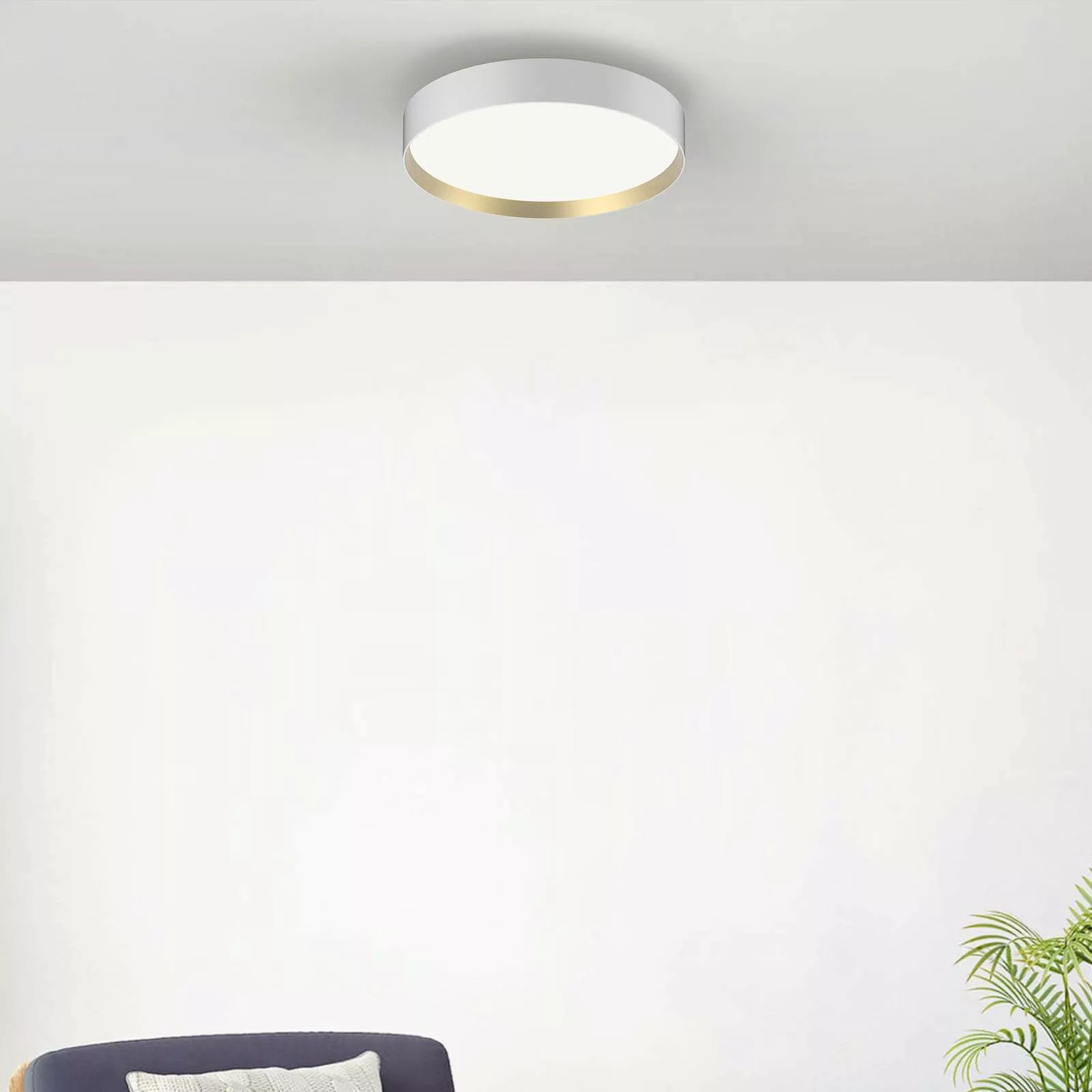 LOOM DESIGN Lucia LED-Deckenlampe Ø35cm weiß/gold günstig online kaufen