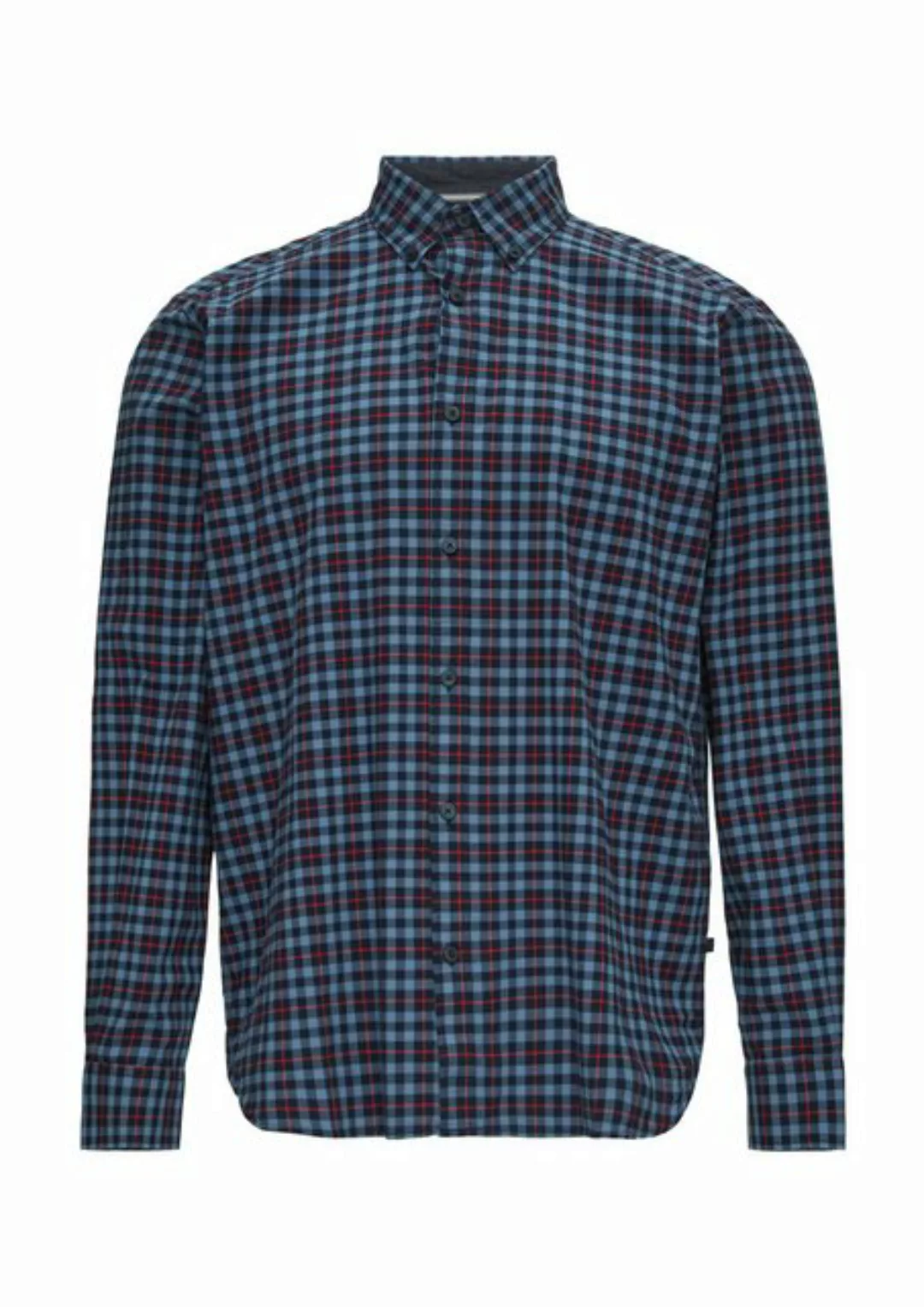 s.Oliver Langarmhemd Regular Fit: Kariertes Hemd mit Button-Down-Kragen Log günstig online kaufen