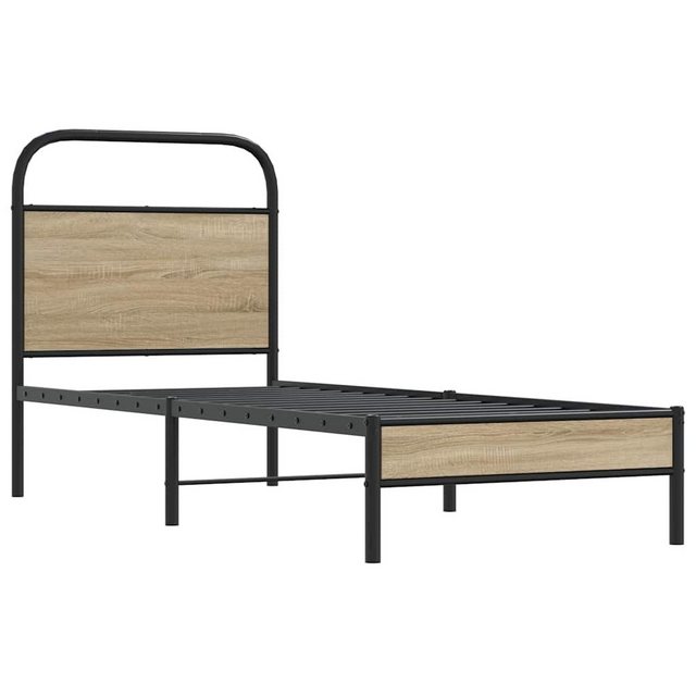 vidaXL Bett Bettgestell ohne Matratze 80x200 cm Räuchereiche Holzwerkstoff günstig online kaufen