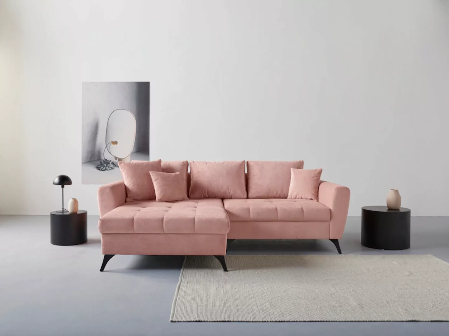 INOSIGN Ecksofa "Lörby L-Form", Belastbarkeit bis 140kg pro Sitzplatz, auch günstig online kaufen