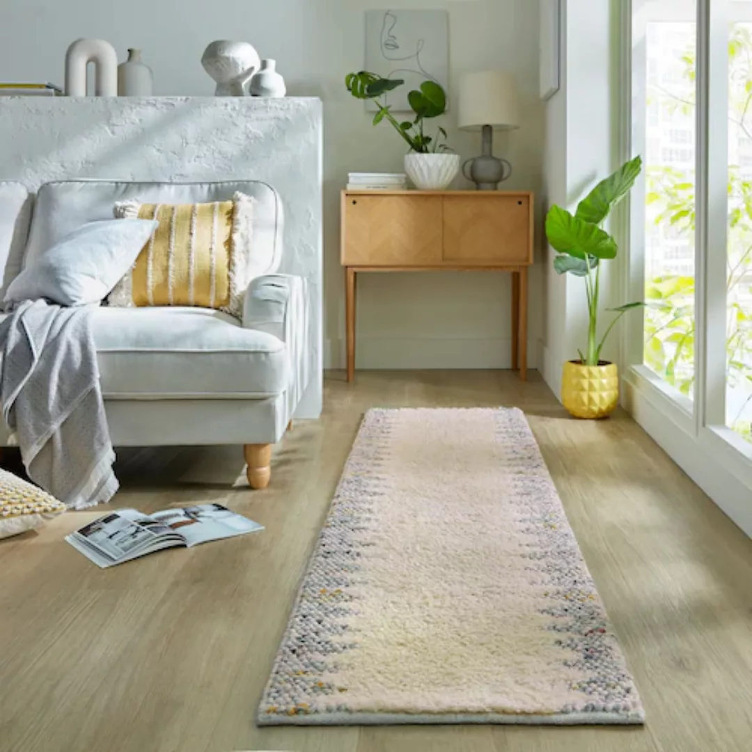 FLAIR RUGS Teppich »Minerals Border«, rechteckig, 3 mm Höhe, Mineralien-Wol günstig online kaufen