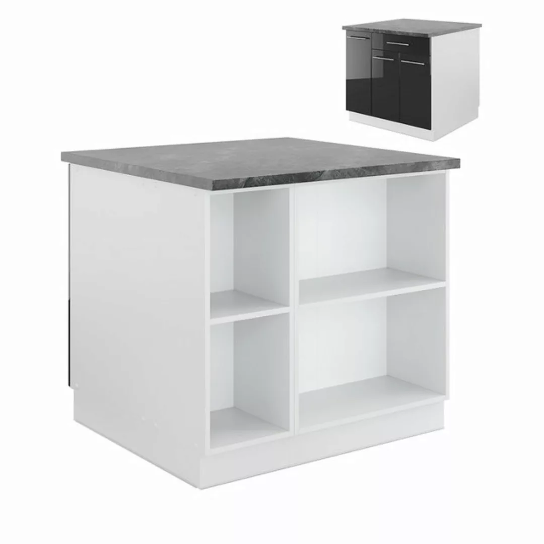 Vicco Unterschrank Fame-Line, Anthrazit Hochglanz/Weiß, 90cm, ohne Arbeitsp günstig online kaufen