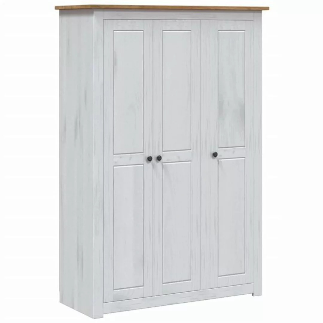 furnicato Kleiderschrank 3-Türig Weiß 118×50×171,5 cm Kiefer Panama Serie günstig online kaufen