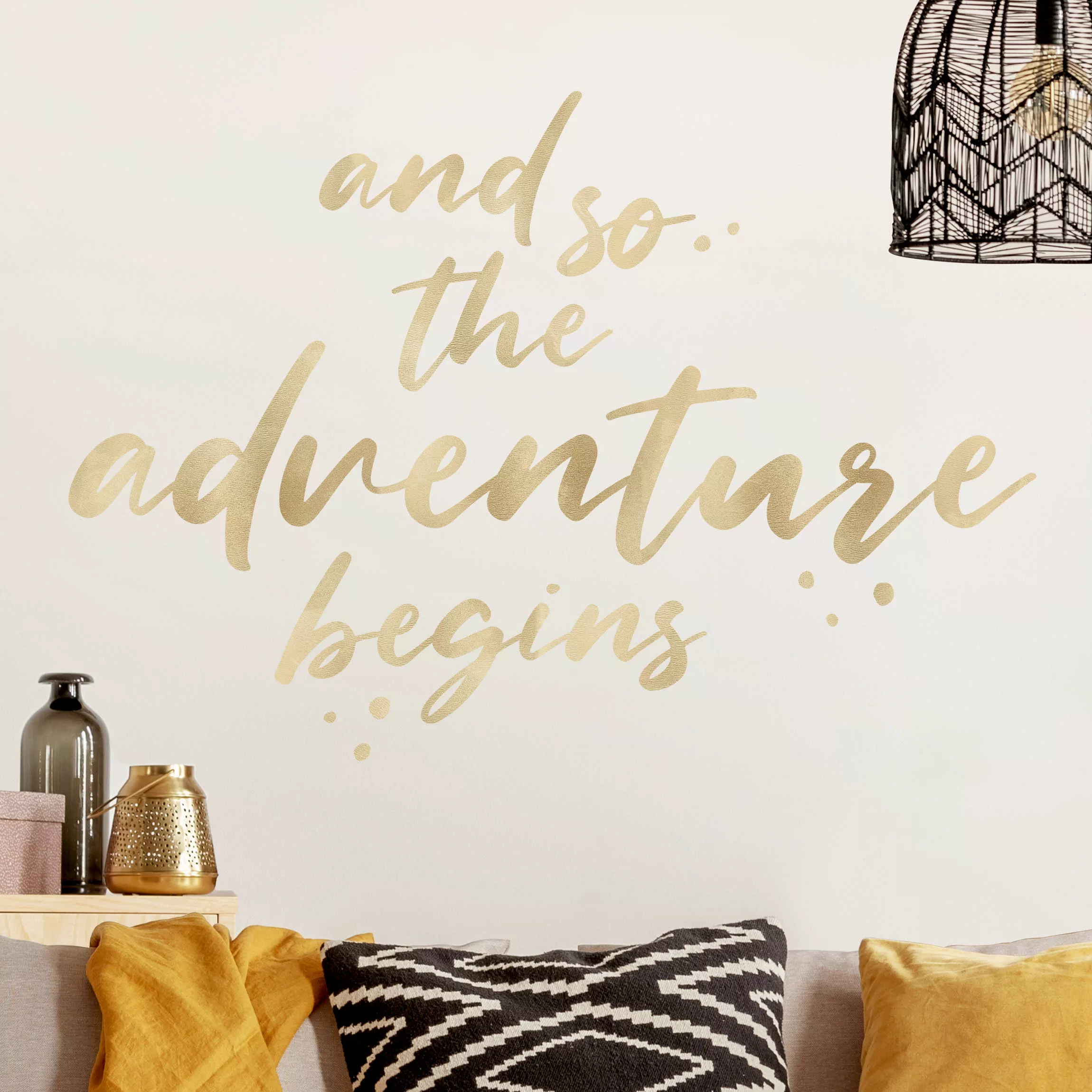 Wandtattoo And so the adventure begins Gold günstig online kaufen