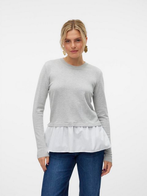 Vero Moda Rundhalspullover VMJOSE LS O-NECK WVN MIX PULLOVER GA BOO günstig online kaufen