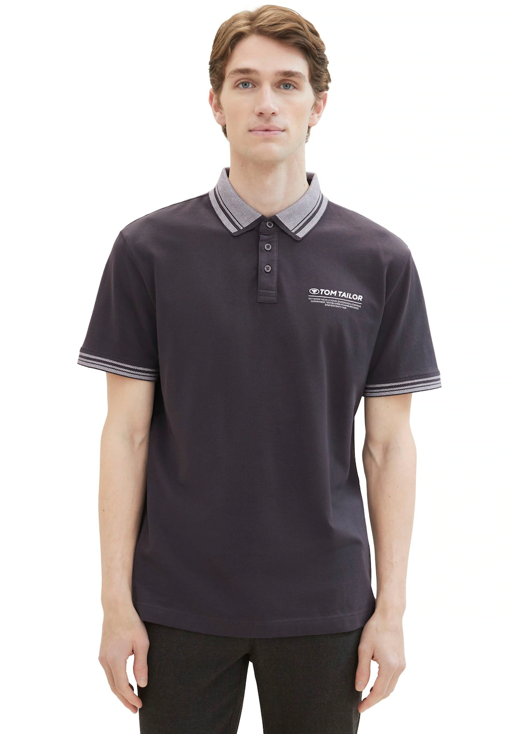 TOM TAILOR Poloshirt, mit Logo-Schriftzug auf der Brust günstig online kaufen