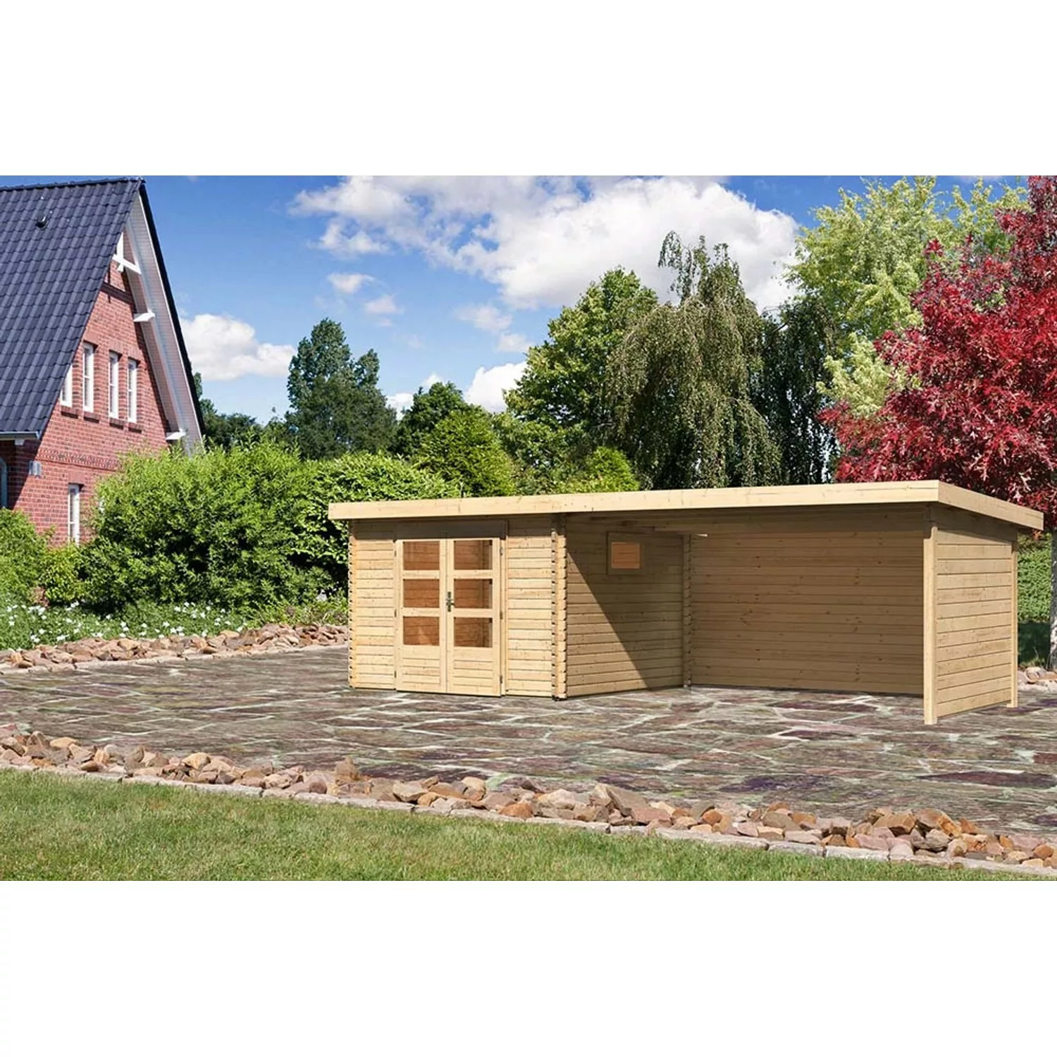 Karibu Gartenhaus Jeebel 3 Set Natur , Rück- und Seitenwand günstig online kaufen