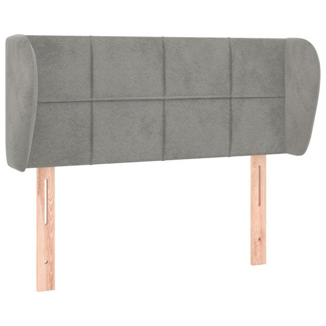 vidaXL Bett, Kopfteil mit Ohren Hellgrau 83x23x78/88 cm Samt günstig online kaufen