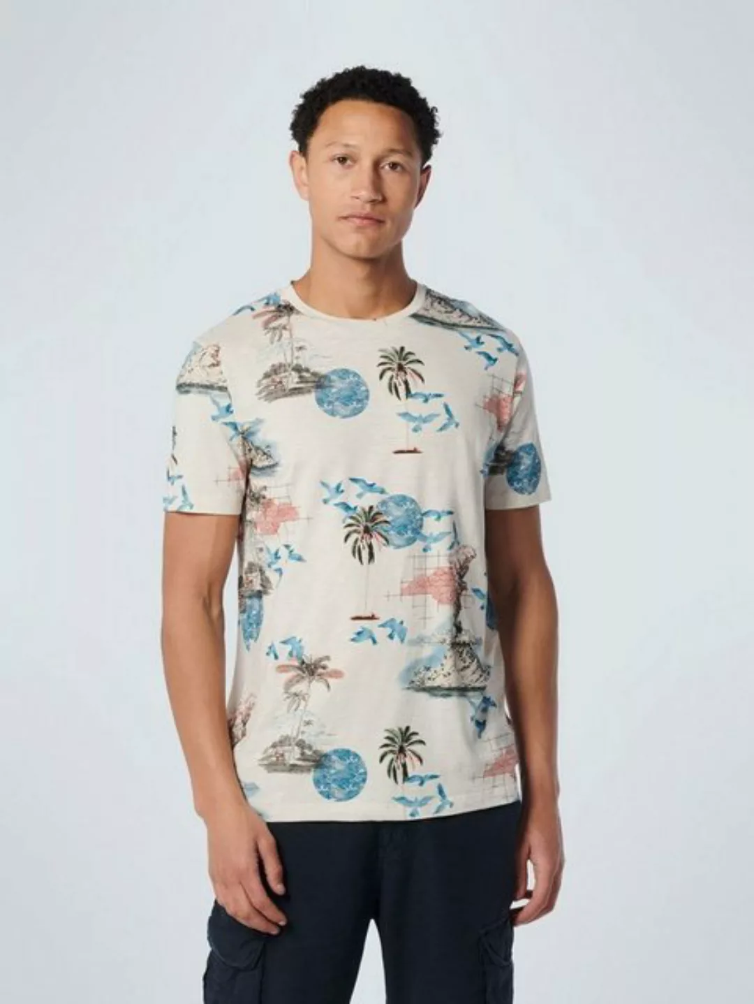 NO EXCESS T-Shirt T-Shirt Crewneck Allover Printed Garment Dyed günstig online kaufen