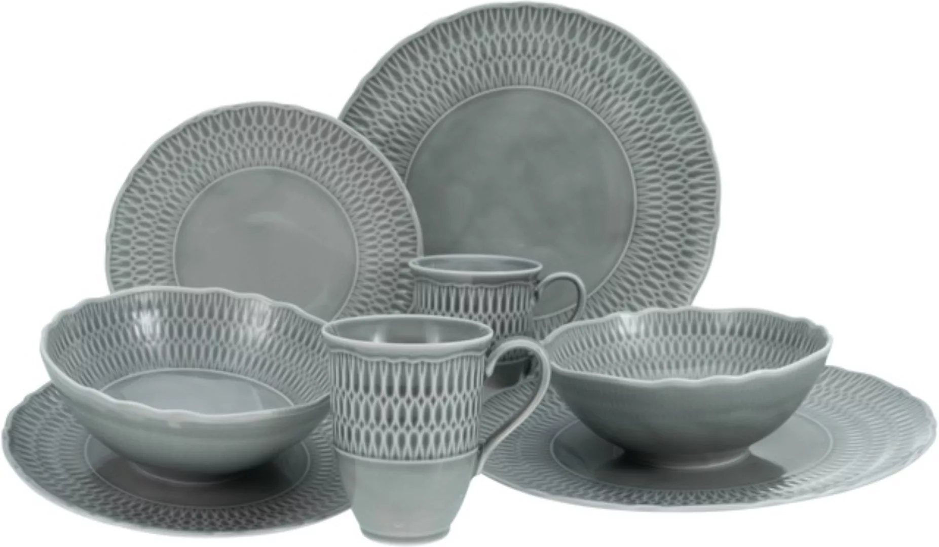 CreaTable Kombiservice SOFIA - STONE grau Porzellan 8 tlg. günstig online kaufen