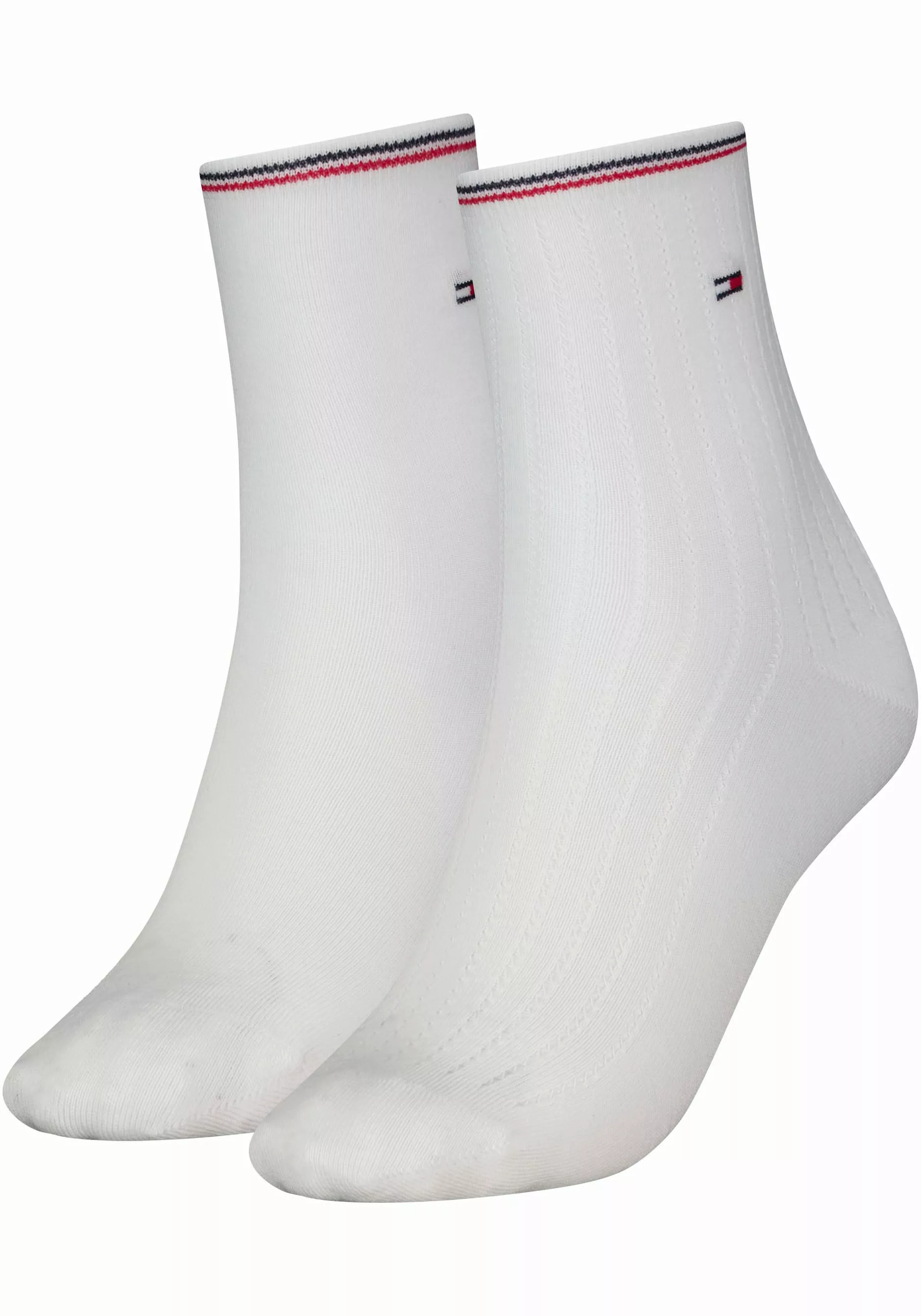 Tommy Hilfiger Kurzsocken "WOMEN SHORT SOCK OPENWORK GLOBAL STRIPE", mit kl günstig online kaufen