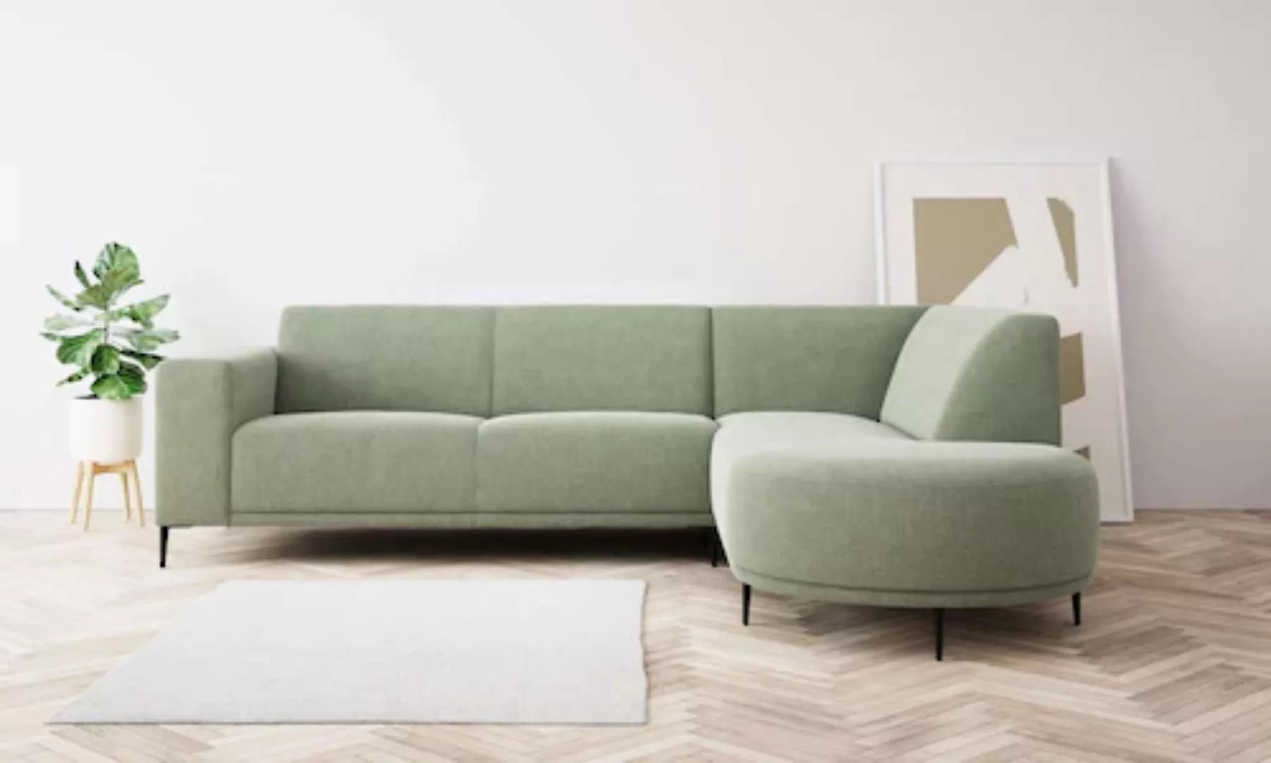 andas Ecksofa "Vorby", L-Form, Breite 252 cm, weicher Chenille-Stoff, schwa günstig online kaufen