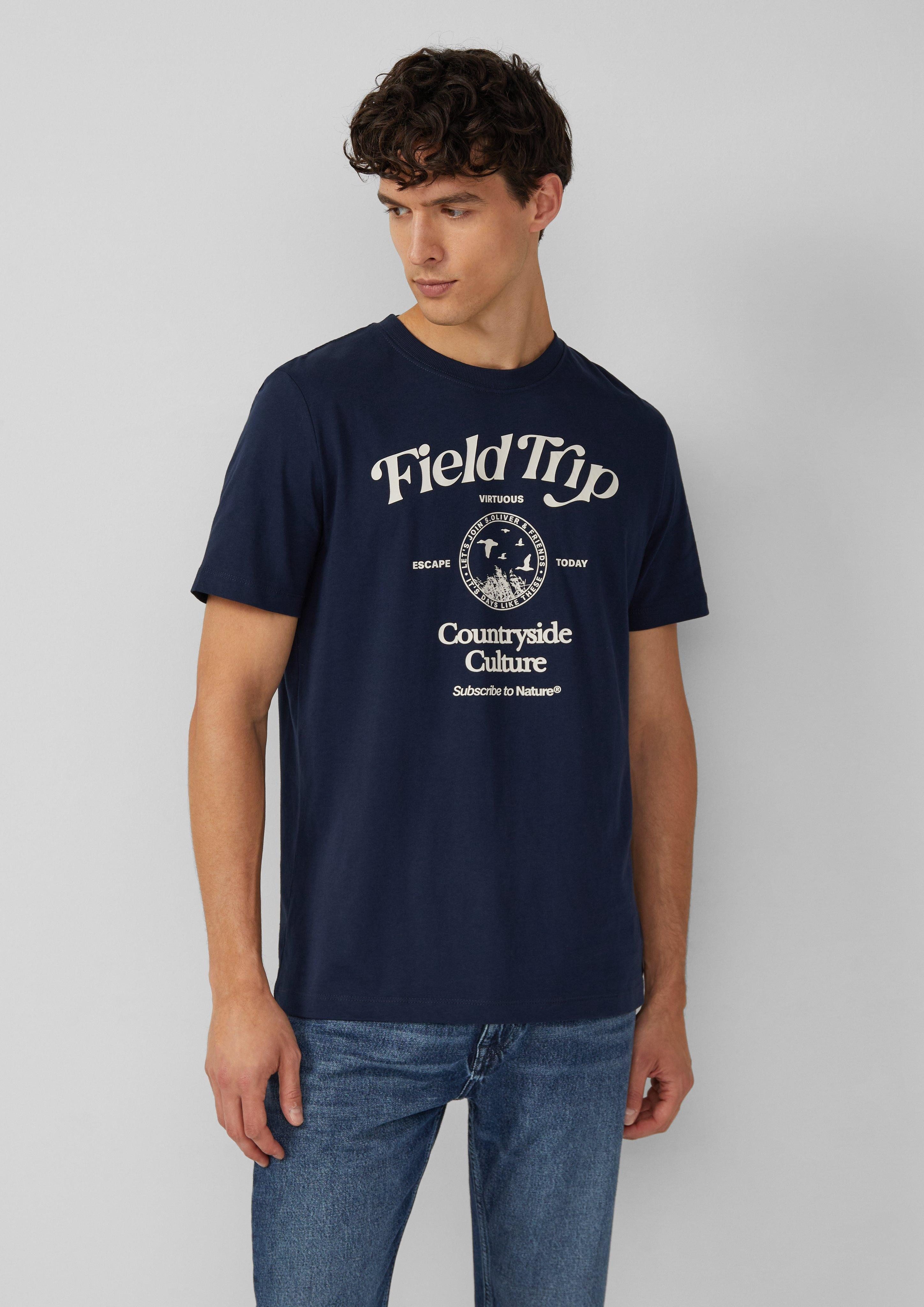 s.Oliver Kurzarmshirt Baumwoll-T-Shirt mit Frontprint günstig online kaufen