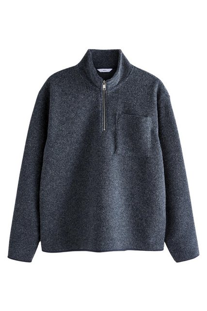 Next Fleecejacke Sweatshirt mit Reißverschlusskragen aus Wollmix (1-St) günstig online kaufen