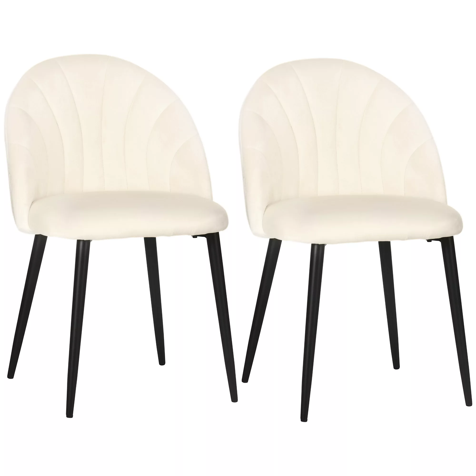 HOMCOM 2er-Set Esszimmerstühle Küchenstuhl Polsterstuhl mit Rückenlehne, Es günstig online kaufen