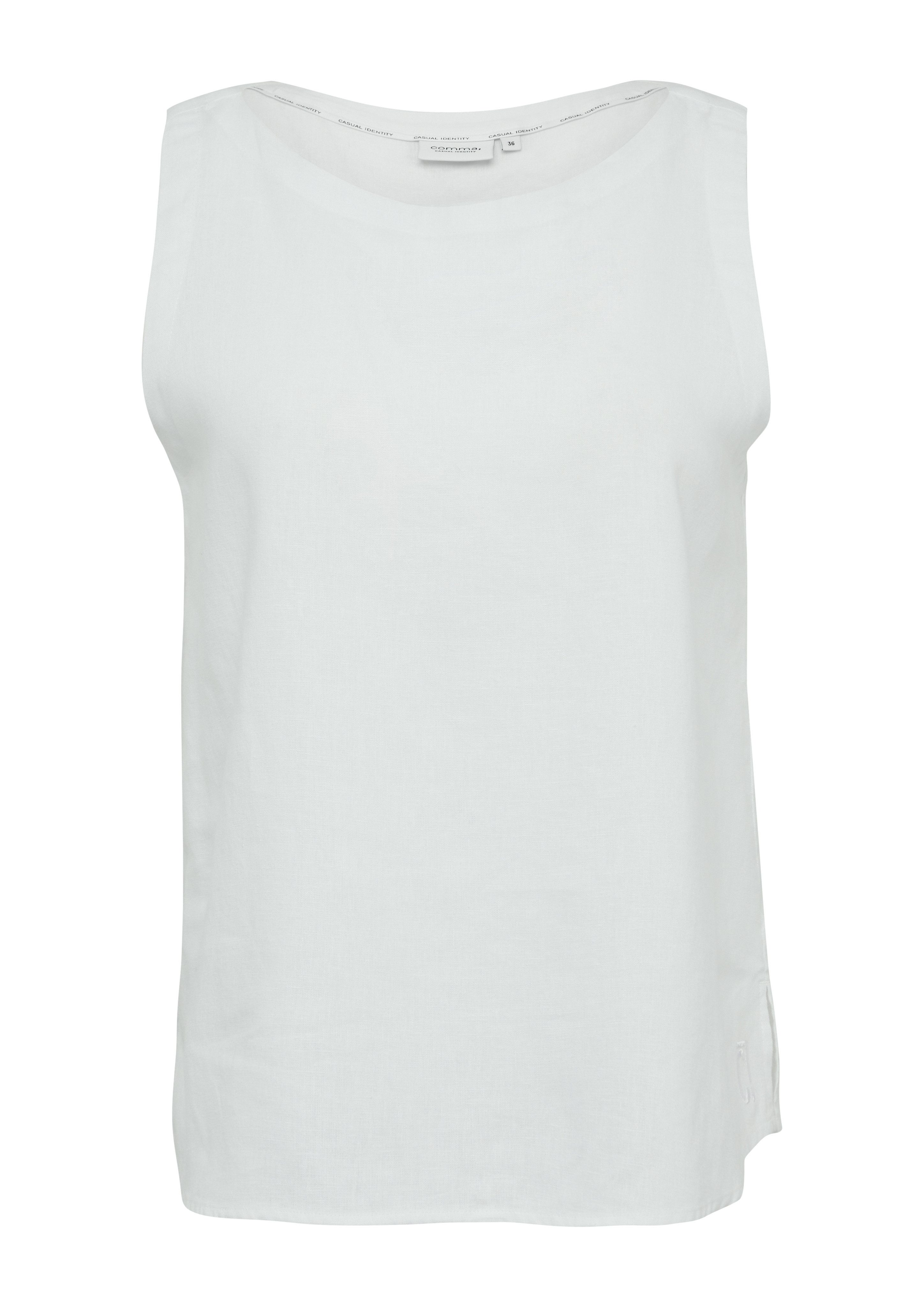 comma casual identity Blusentop Ärmelloses Leinenmix-Top günstig online kaufen