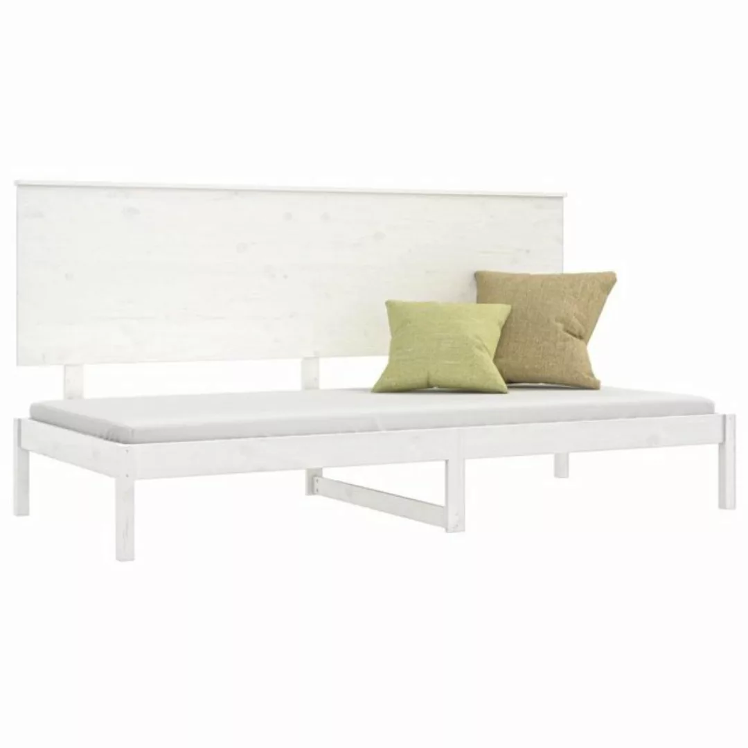 vidaXL Bett Tagesbett ohne Matratze Weiß 90x200 cm Massivholz Kiefer günstig online kaufen