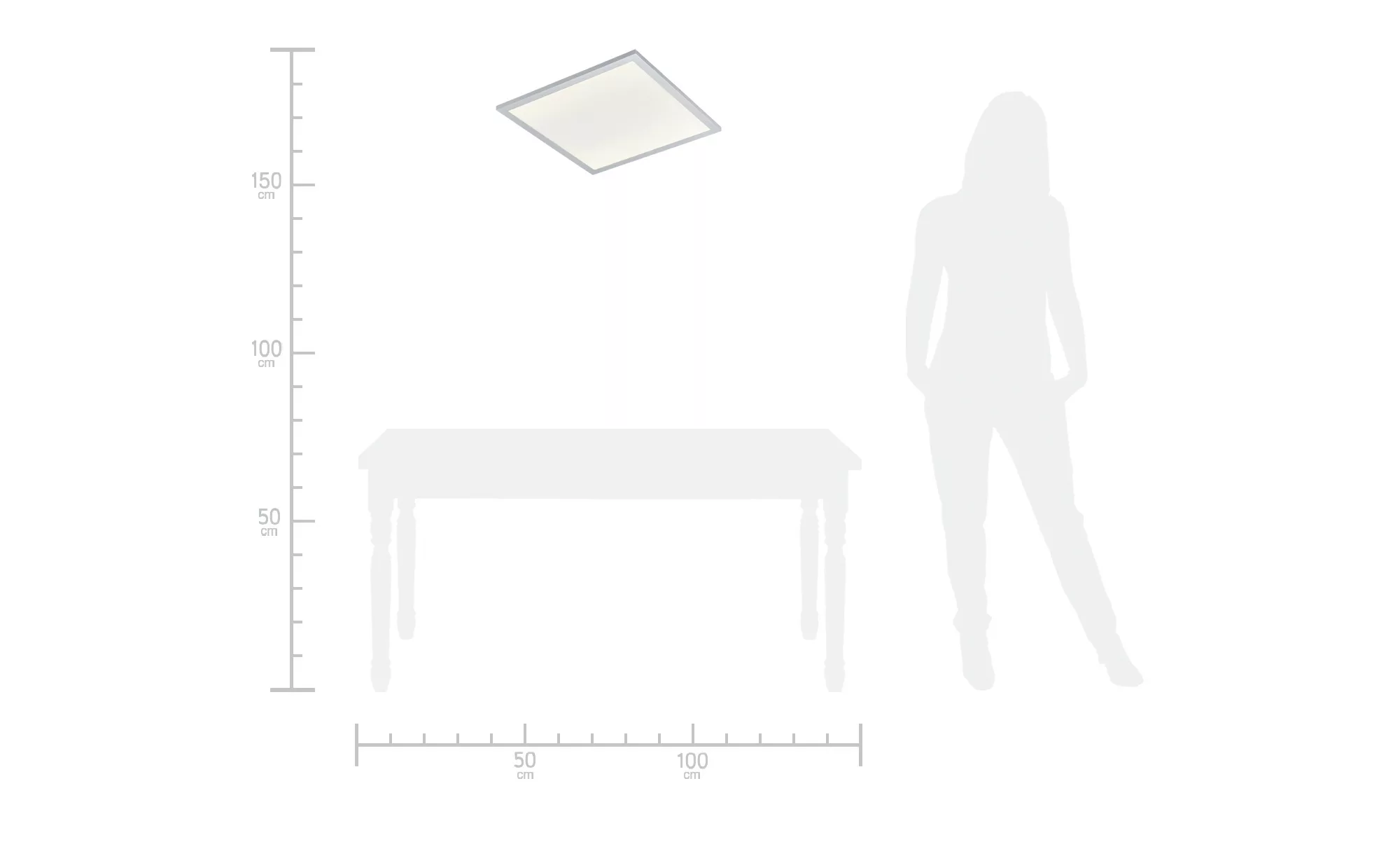 Paul Neuhaus LED-Deckenleuchte Flag 45 cm x 45 cm Chrom günstig online kaufen