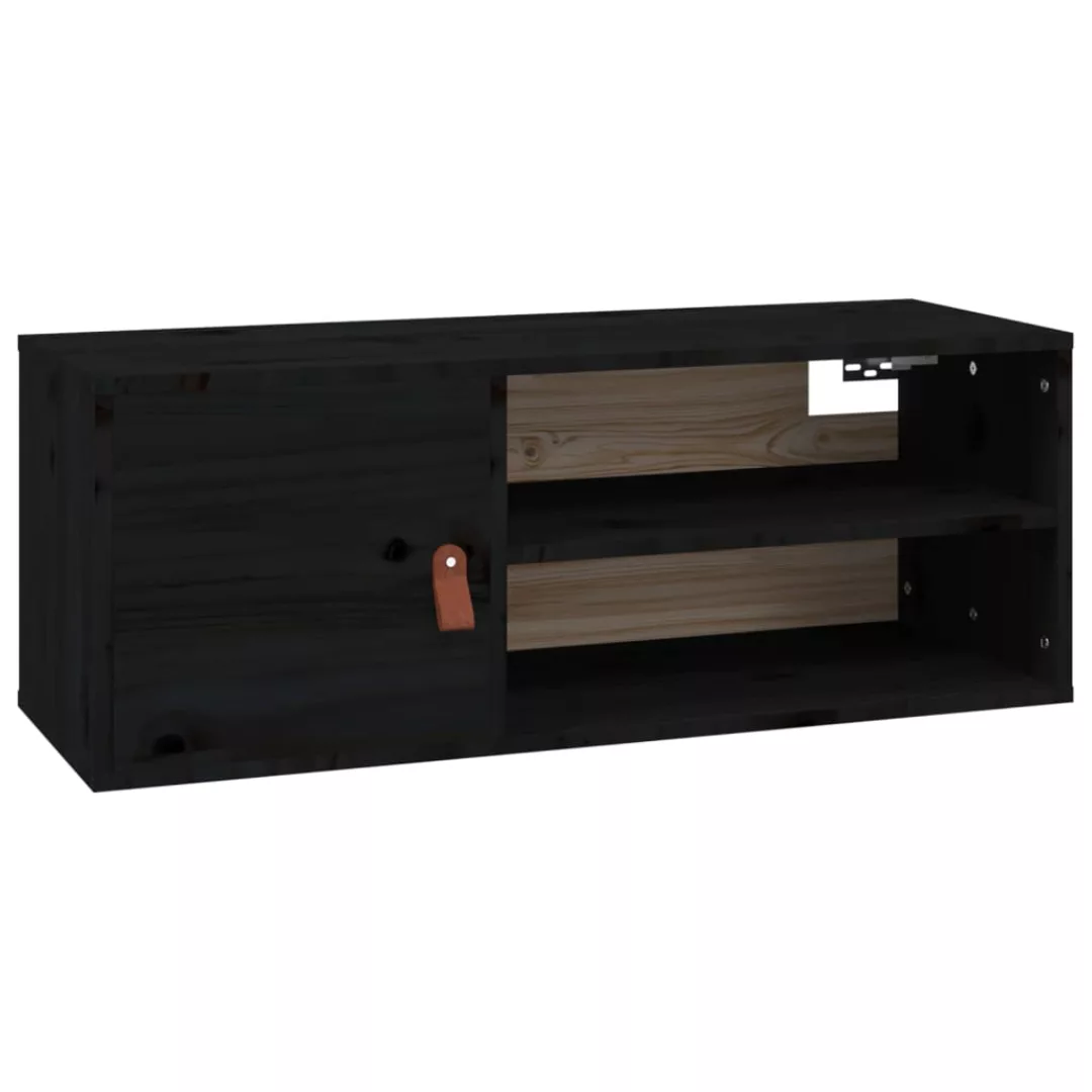 Vidaxl Wandschrank Schwarz 80x30x30 Cm Massivholz Kiefer günstig online kaufen