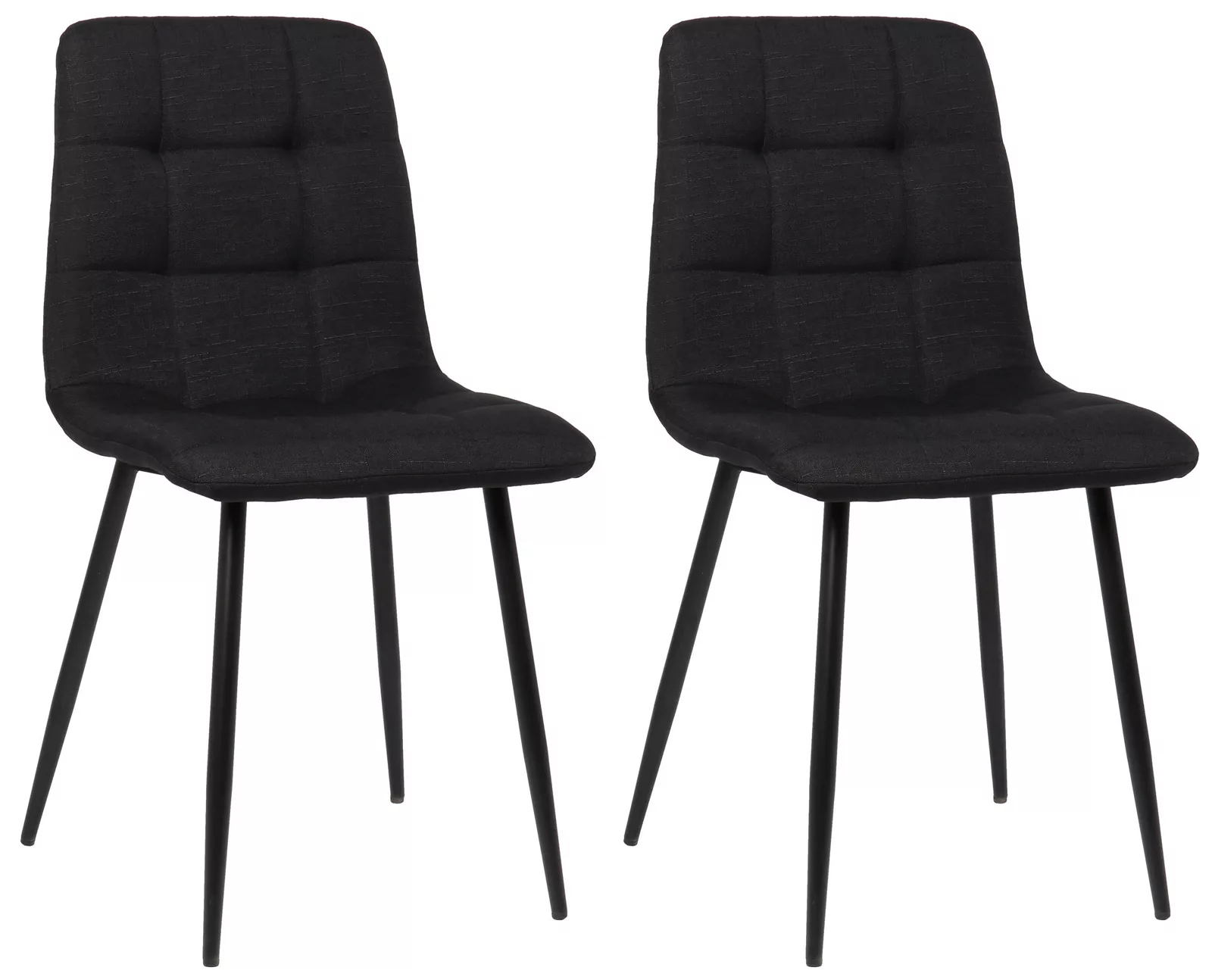 2er Set Esszimmerstuhl Tilde Stoff Schwarz günstig online kaufen