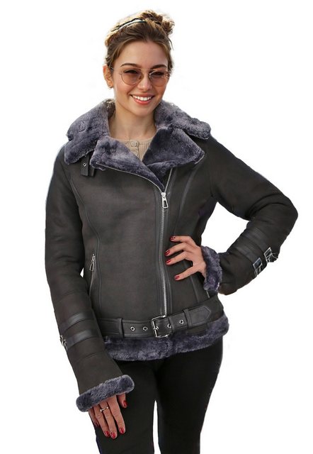 Hollert Winterjacke Lammfelljacke Melli Beese Grau günstig online kaufen