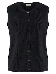 Strickweste Rundhals-­Ausschnitt include schwarz günstig online kaufen