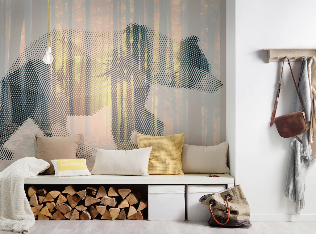 Architects Paper Fototapete »Atelier 47 Bear Forest 1«, Wald, Vlies, Wand, günstig online kaufen