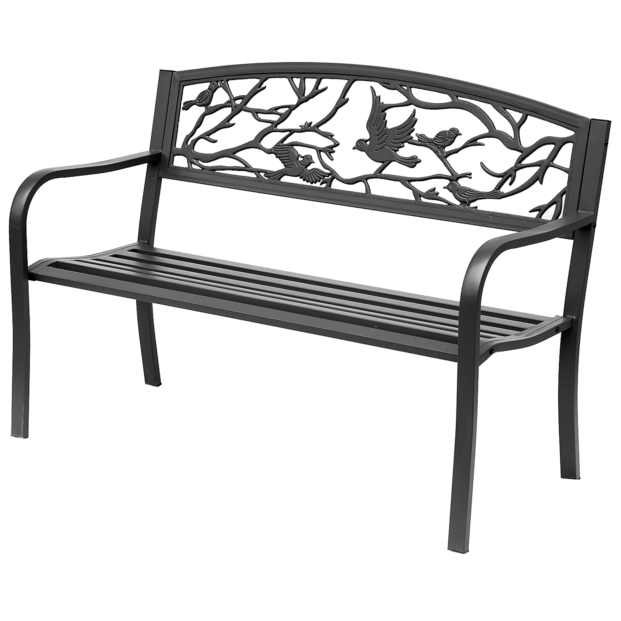 Outsunny Gartenbank 3-Sitzer Bank Terrasse Ländlich Chic 127L x 60B x 85H c günstig online kaufen